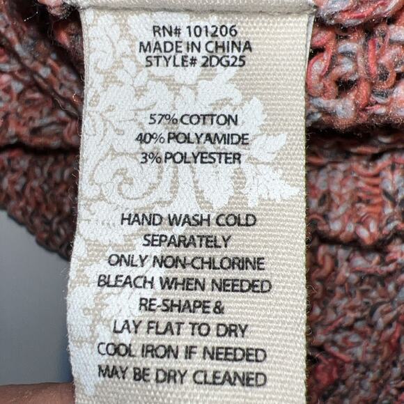 Soft Surrounding Sweater burnt orange/brick red knited 3/4 sleeve L - Picture 7 of 7